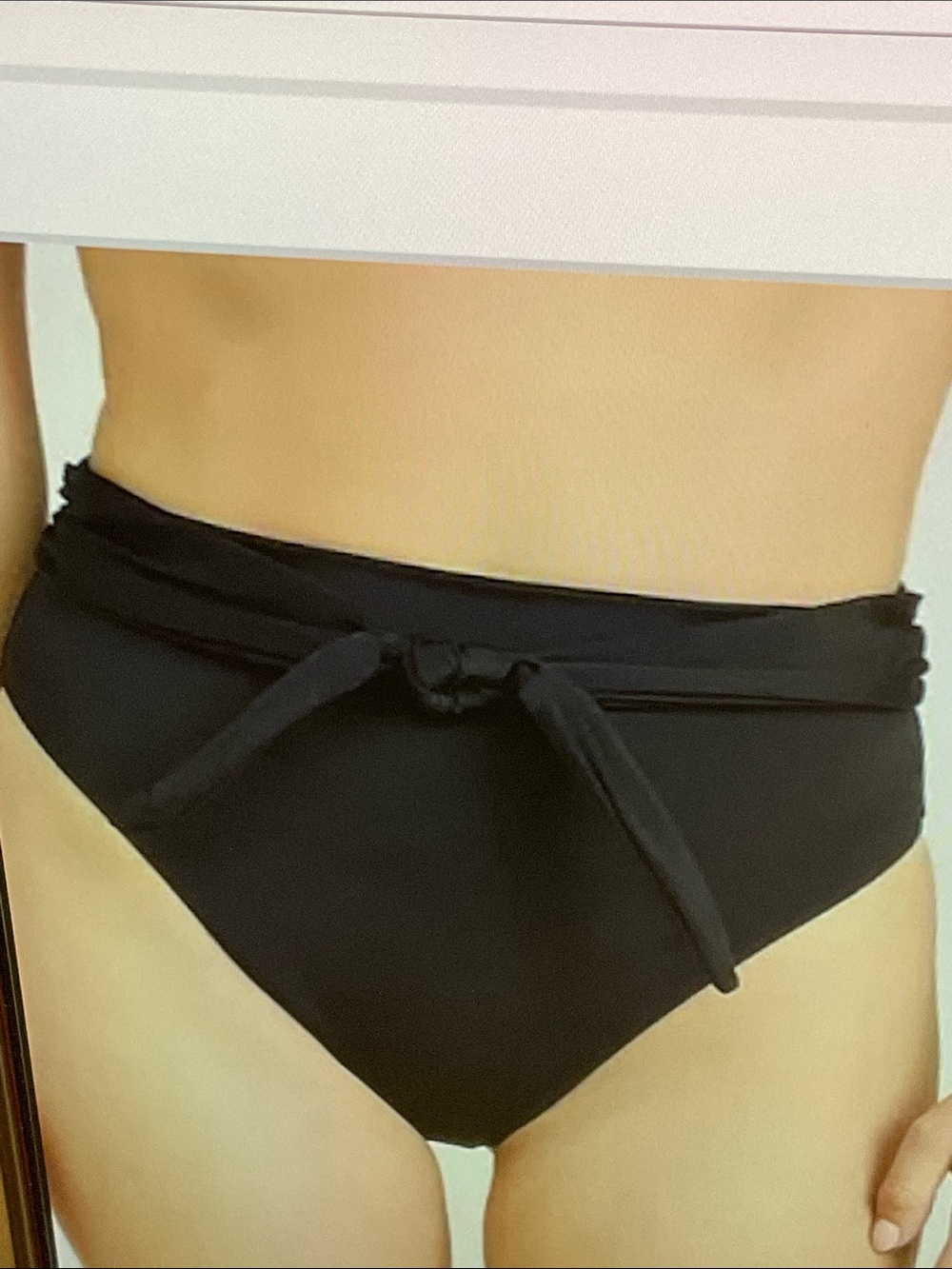 Mara Hoffman High-Waist Tie Front Swim Bottoms– Black. 2X. NWT